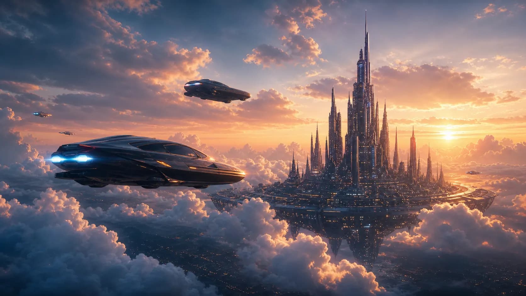 Futuristic city artwork generated with Imagifly